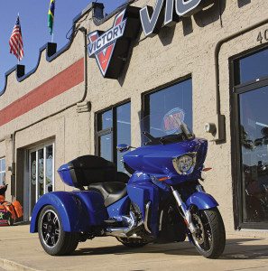 The new Roadsmith Victory VTR sat outside Daytona Beach Victory in the days after the store’s grand opening at Bike Week in March. 