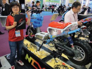 Parts for the Honda Ruckus were abundant at the NCY Motor Sports booth in Taipei.
