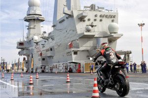 Pirelli launched its new Angel GT tire aboard the Italian Navy aircraft carrier Cavour.
