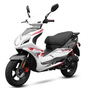 Wolf Brand Scooters is the rebranded name of the former Gorilla Motor Works. The Blaze, available as a 50cc or a 150cc, is Wolf’s first model. 