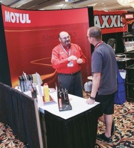 Dave Wolman, Motul president, was eager to explain the advantages of his brand’s oils and chemicals. 