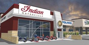 Mies Outland in Watkins, Minn., added a new showroom to its dealership for the Indian brand, as seen in this rendering.