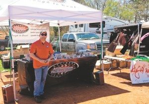 Jason Blake was part of a two-man crew at the Millennium Technologies tent, with the company exhibiting for the first time at Mud Nationals.