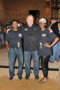 Southern Thunder Harley-Davidson owner Bob Parsons (center) with Boys & Girls Club of North Mississippi director of operations Tonny Oliver (left) and Evie Boyd, director or marketing and special events. In addition to the funds raised at the grand re-opening event, Parsons donated $100,000 to the community rganization.