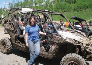 PSB managing editor Liz Keener dove straight into the Quadna Mud Nationals experience. Can-Am allowed her to borrow a Maverick MAX 1000R X rs DPS to traverse the Quadna Mountain Park grounds, while she also participated in Polaris’ Sportsman ACE demo ride. 