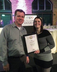 Liz Keener (right) brought home an MMPA bronze award for her story in Powersports Business on the Honda Grom launch.
