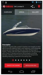 Yamaha WaterCraft Group has made information about its 2015 lineup of boats and WaveRunners available via mobile app.