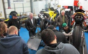 A dozen or so customers and fans of Simply Street Bikes turned out for service and parts seminars. SSB sells only pre-owned motorcycles, and keeps a stock of 180 bikes in the showroom during peak selling months.