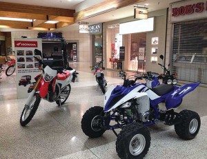 Five Valley Honda Yamaha of Missoula, Mont., set up a shop as part of Southgate Mall’s first motorsports event in February.