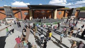 Renderings from FourFront Deisgn, Inc., show the plans for the Harley-Davidson Rally Point, a year-round plaza for the city of Sturgis. The Rally Point is projected to be open before the 75th annual Sturgis Rally begins Aug. 3.  