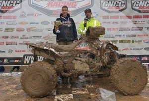 Westley Wolfe (left) won the College A (16-21) class and also took home the Top Amateur Overall Award at the Limestone 100 GNCC in Indiana, using ITP Holeshot GNCC tires on his ATV.