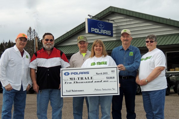 This spring, Polaris granted $10,000 to the MI-TRALE Association. This all-volunteer association maintains more than 520 miles of MI riding trails.