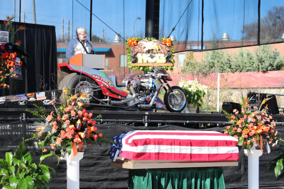 Bikers gathered in Raleigh, N.C. to celebrate the life of drag racing hall-of-famer Ray Price.