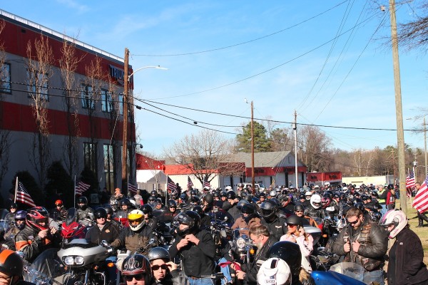 On December 20, 2015 in Raleigh, NC Bikers rode to celebrate the life of Hall-of-Fame drag racer Ray price.