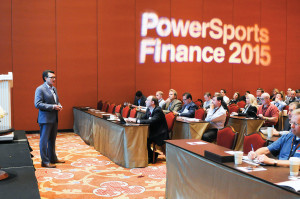 Motorcycle Industry Council president Tim Buche spoke about industry growth during the Powersports Finance 2015 summit in Las Vegas. 