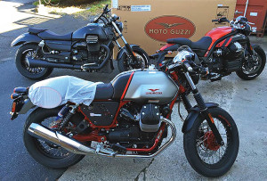 Arrivals from European brands like Moto Guzzi help pre-owned buyers consider a step up to new at Eurosports in Pennsylvania.