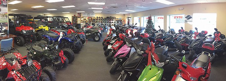 AP Venture, a multi-line dealership in Plover, Wis., carries KYMCO ATVs, UTVs and scooters, and Tao Tao and XY Powersports parts.