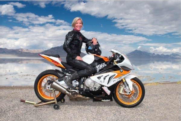 Facebook Executive and 12-Time Motorcycle Speed Record Holder Erin Sills Races to 219.3 MPH on Her BMW S1000 RR, Announces San Diego BMW Motorcycles (PRNewsFoto/San Diego BMW Motorcycles)