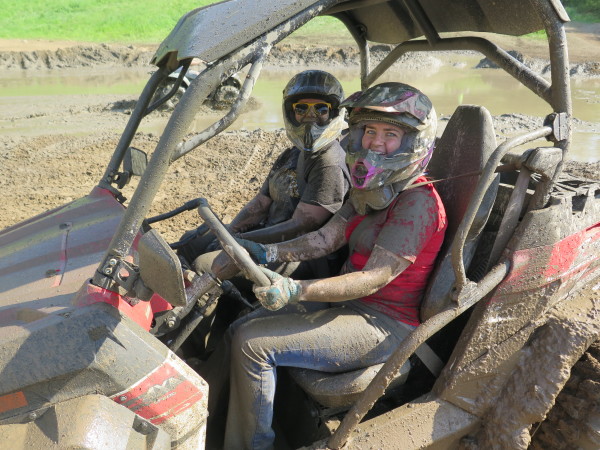 Managing editor Liz Keener (right) and assistant editor Kate Swanson at Quadna Mud Nationals in Hill City, Minn.