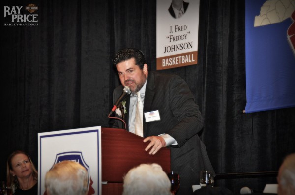 Ray Price was posthumously inducted into the N.C. Sports Hall of Fame on May 6, 2016. Mark Hendrix, general manager of Ray Price, Inc., accepts the induction on his behalf.