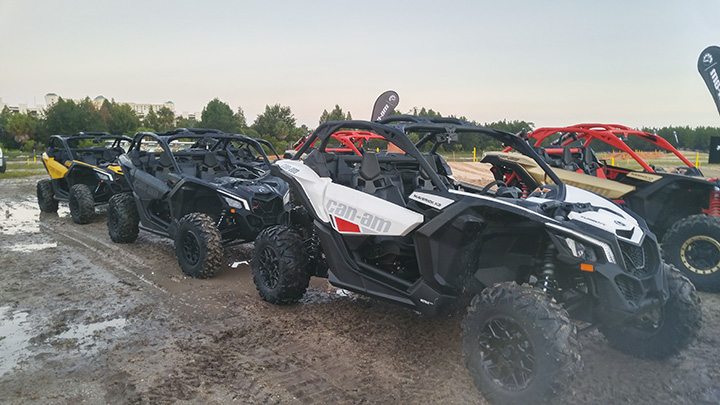 The Maverick X3 comes in the 64-inch base model (white), the 64-inch X3 X ds (triple black or Circuit Yellow), or the 72-inch X3 X rs (triple black or Gold and Can-Am Red). 