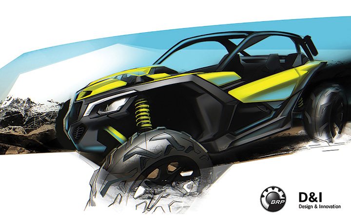 Can-Am powersports designer Alexei Mikhailov provided his early concept rendering of the Maverick X3. 