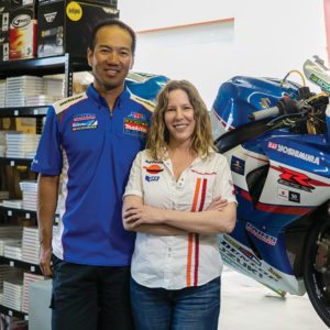 Tanya Crew and her husband David Jun work together selling motorcycle parts on eBay.