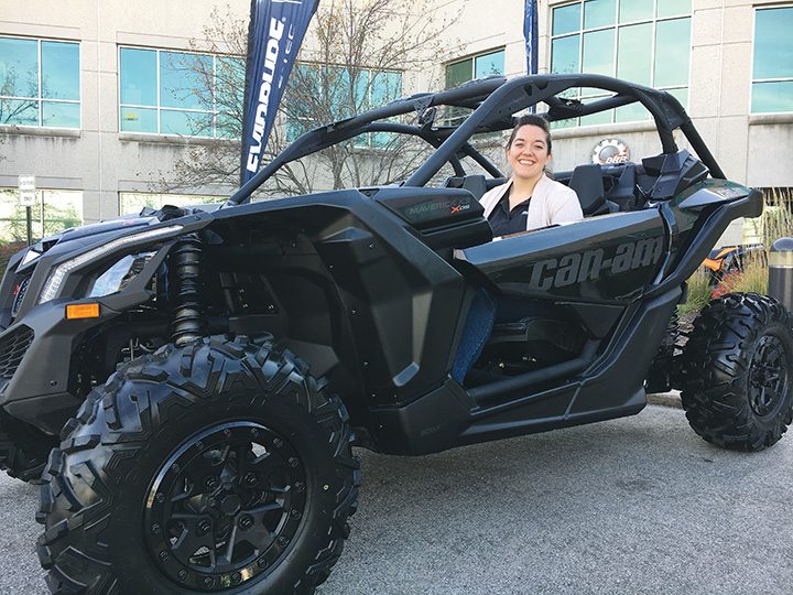 Assistant editor Kate Swanson got a chance to sit in one of BRP’s Maverick X3 models, one of many units in and around the Sturtevant facility’s BRP-dedicated atrium.