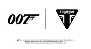 Triumph 007 logo for Bond Scrambler 1200 in Powersports Business article