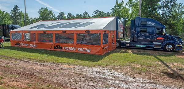 KTM truck for GNCC Georgia race article in Powersports Business