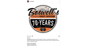 Boswells Harley-Davidson, Instragram tip, logo