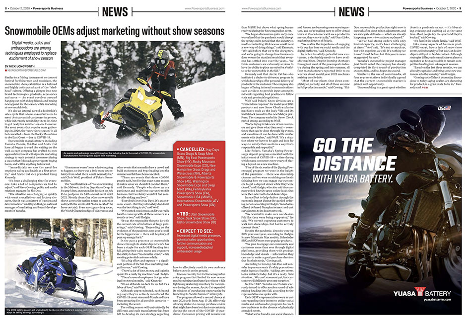 Snowmobile OEMs adjust to marketing with no shows