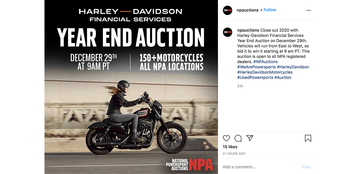 National Powersport Auctions, NPA, Harley-Davidson, Harley-Davidson Financial Services,
