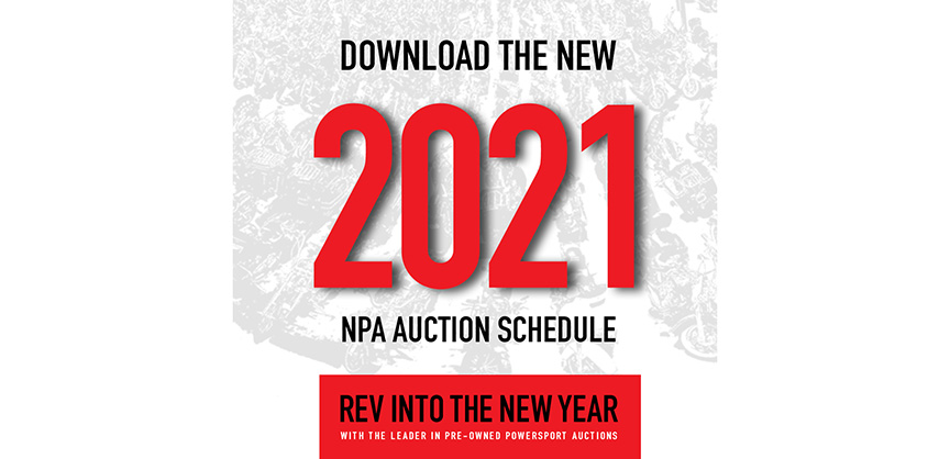 National Powersport Auctions, NPA, 2021 schedule