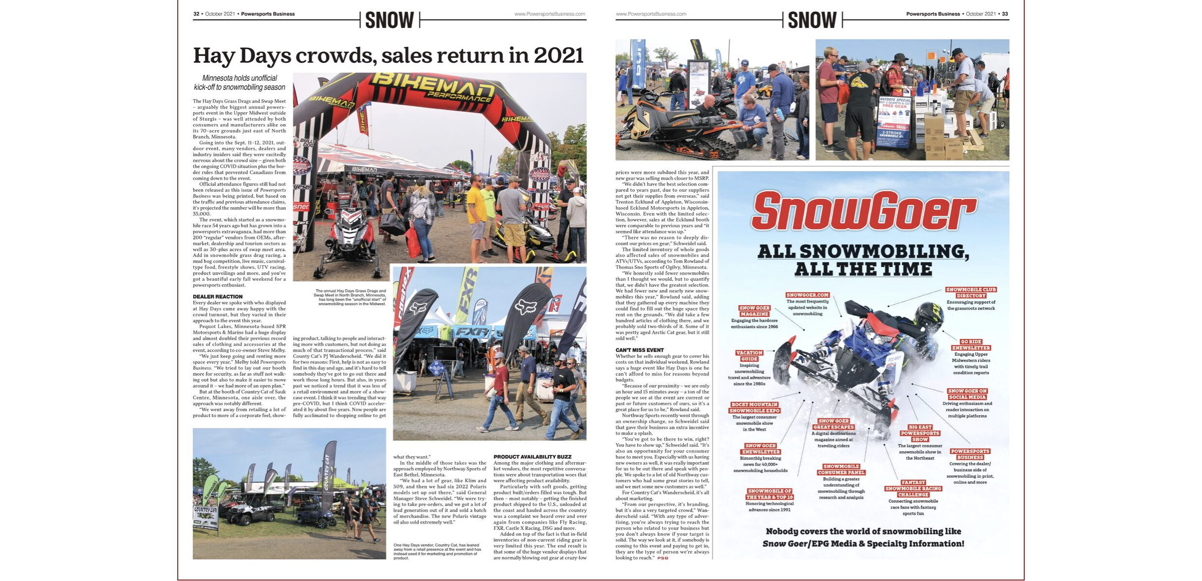 Hay Days, shows, events, dealers, snowmobile, ATV, side-by-side,