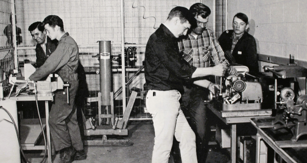 The M State small engines class in 1969, two years after the program's launch. Today, the program is called PowerSports Technology, and it's in the process of moving to the college's Moorhead campus after 55 years in Detroit Lakes.