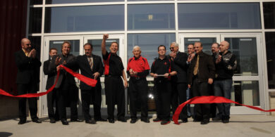 Motorcycle Mall ribbon cutting ceremony