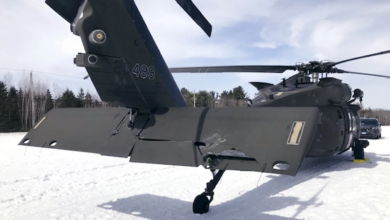 Damaged Black Hawk Helicopter