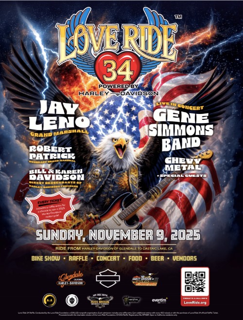 Jay Leno to lead Harley-Davidson’s ‘Love Ride’ charity event Jay Leno to lead Harley-Davidson’s ‘Love Ride’ charity event